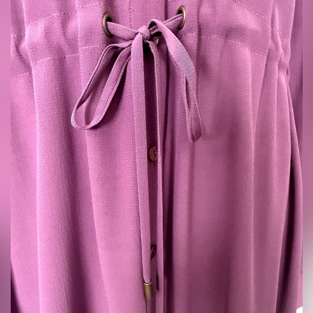 Eileen Fisher Drawstring Button Down Shirtdress -… - image 6